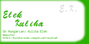 elek kuliha business card